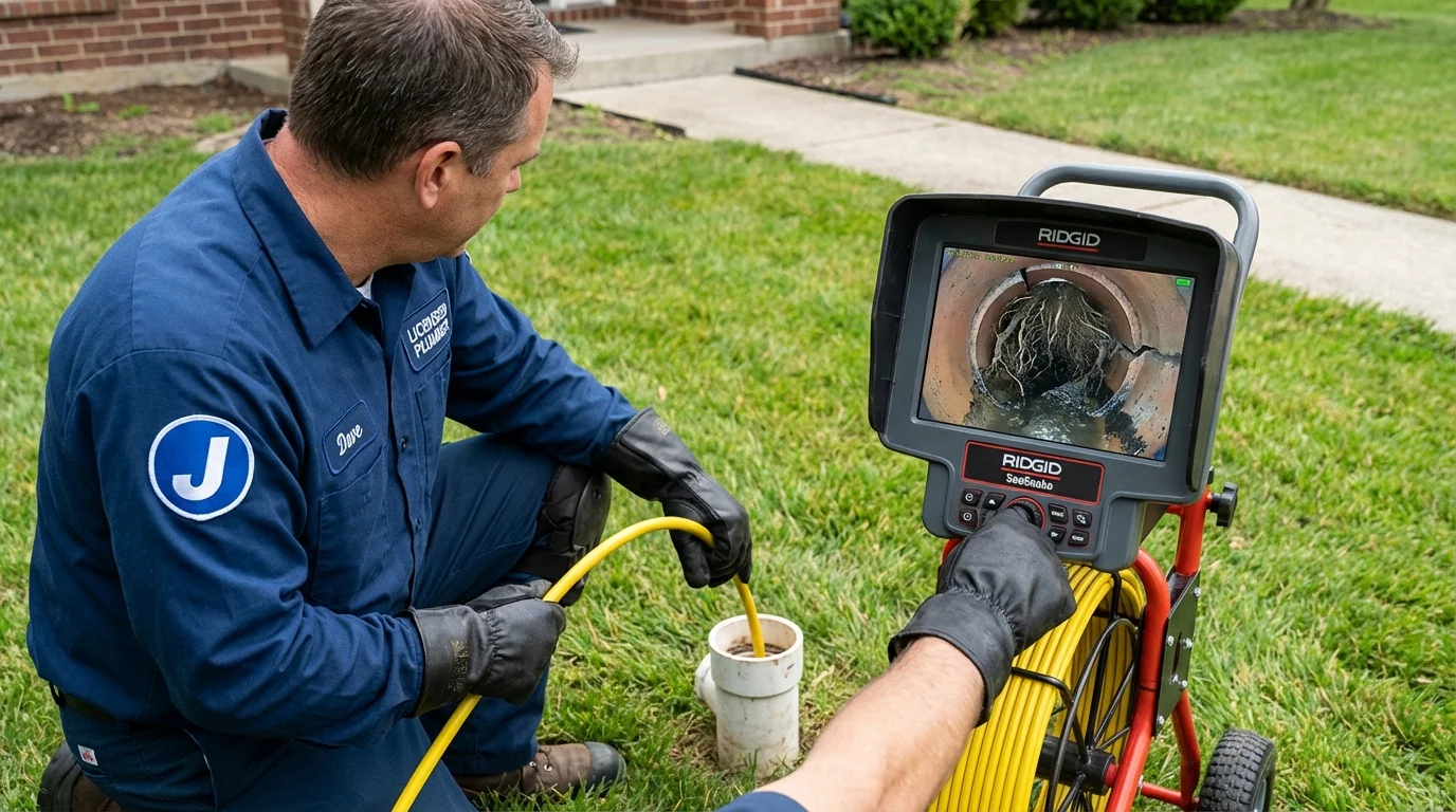 Sewer camera inspection being performed by Johns Plumbing LLC in Groesbeck